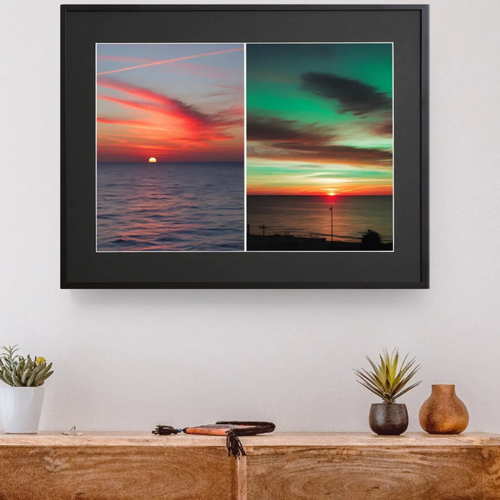 夕焼けの空を描いた風景アートポスター『Sky Canvas - 夕焼けの詩