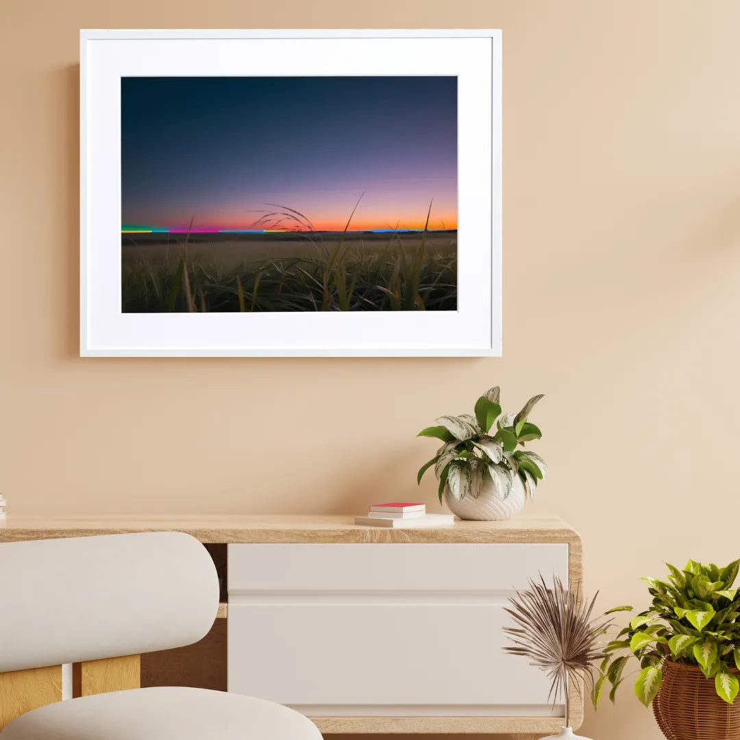 夕暮れの草原が神秘的な風景アートポスター『Twilight Grassland