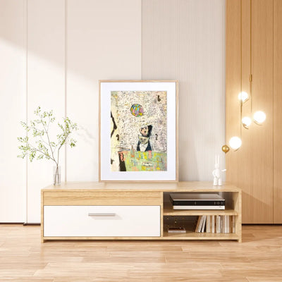 猫 骨董品 お店 抽象画 ファンタジー イラスト アートポスター