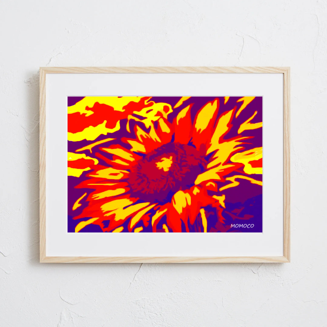 エネルギッシュな原色の向日葵アートポスター『himawari Ⅵ』|ポップ エネルギッシュな原色の向日葵アートポスター『himawari Ⅵ』|ポップ