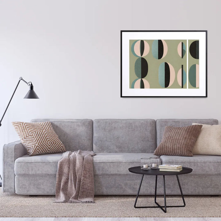 北欧モダン×幾何学デザインの抽象画アートポスター『Geometric Balance
