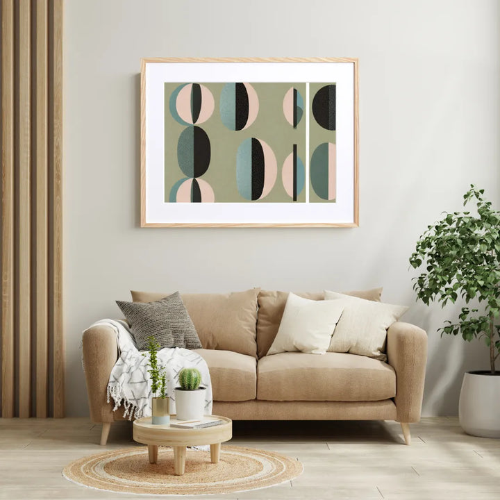 北欧モダン×幾何学デザインの抽象画アートポスター『Geometric Balance