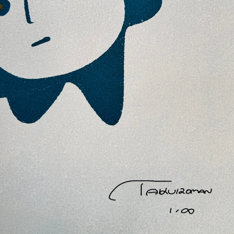 揺れる世界観と表情豊かなキャラクターが漂う原画「揺らぐ常識(original)」｜TAKUROMAN｜ 違和感が美に変わる挑戦的な現代アート