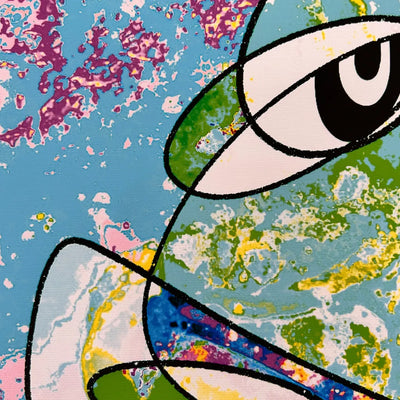 カラフルで不思議な表情のキャラクター現代アート『謎の生き物』｜TAKUROMAN｜知的ユーモアと遊び心が融合した原画作品