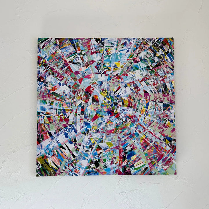 色彩が放射状に弾ける抽象画・現代アート『Hika Ring』｜明るく華やか