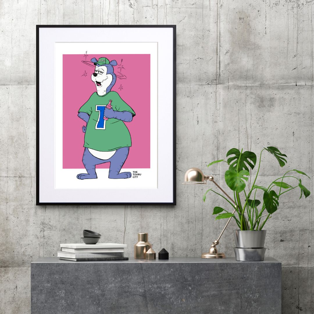 ユルさ満点のアメリカンポップなアートポスター「酔っ払いクマ