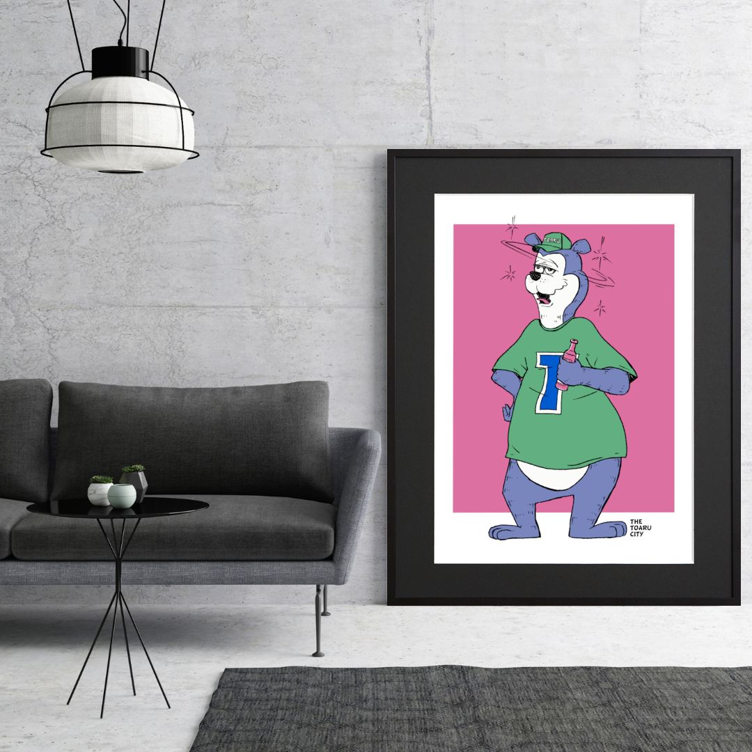 ユルさ満点のアメリカンポップなアートポスター「酔っ払いクマさん