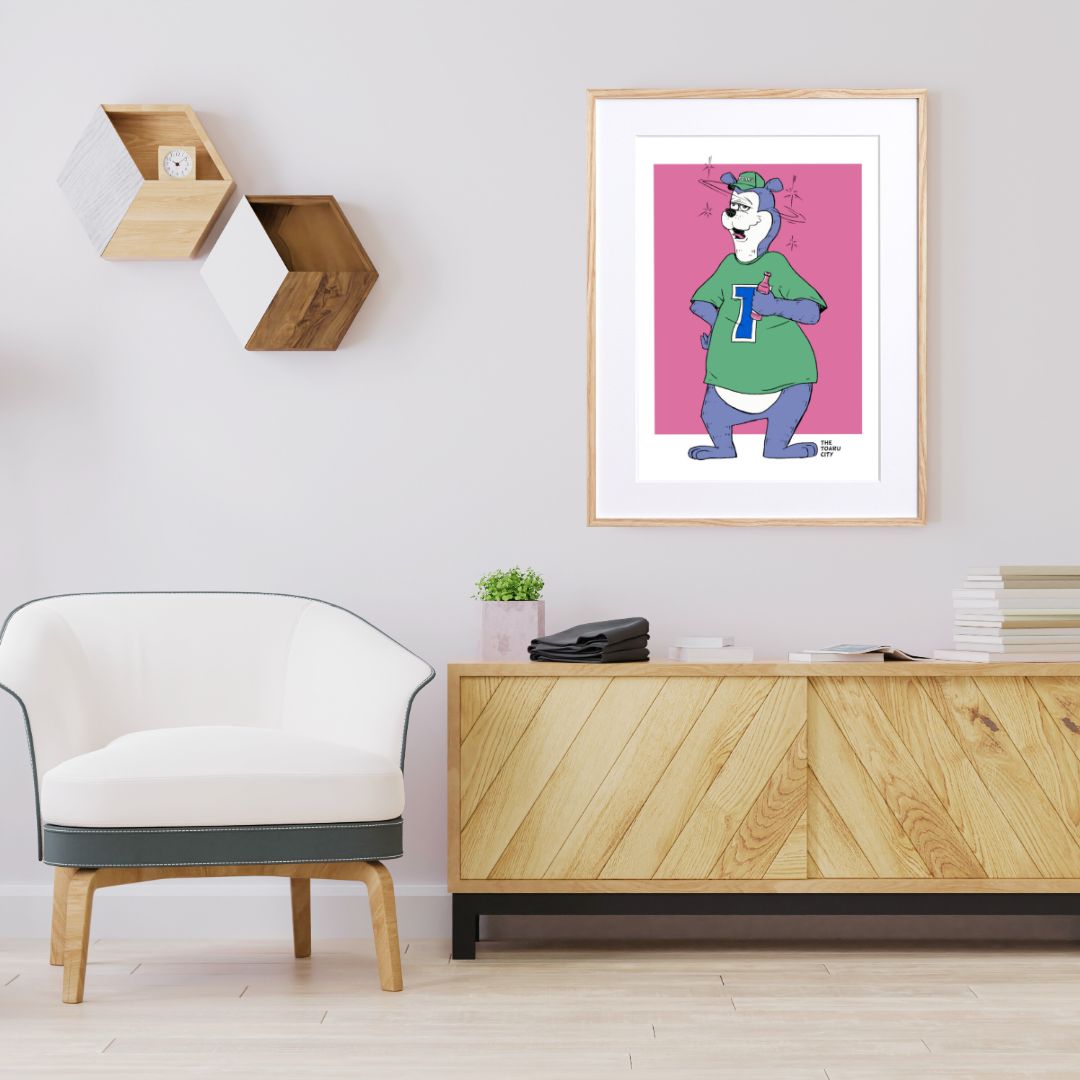 ユルさ満点のアメリカンポップなアートポスター「酔っ払いクマさん