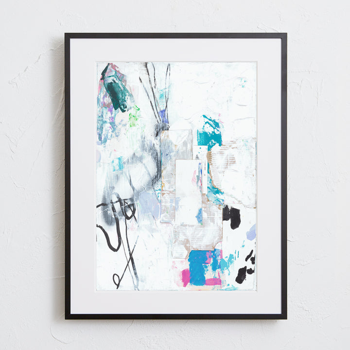 シンプルな構成が光るアナログコラージュ抽象画アートポスター