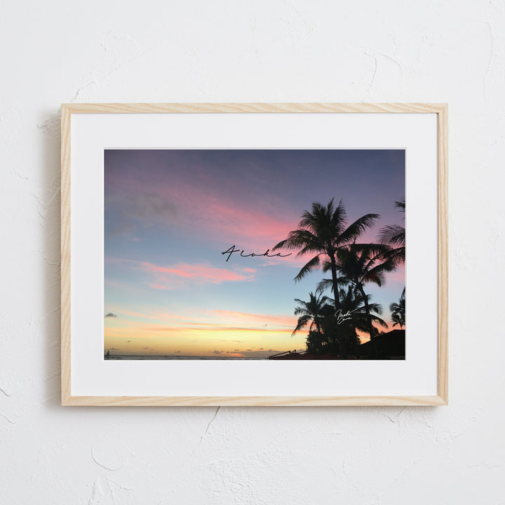 夕焼けのハワイを切り取ったサンセットフォトアートポスター『Hawaii