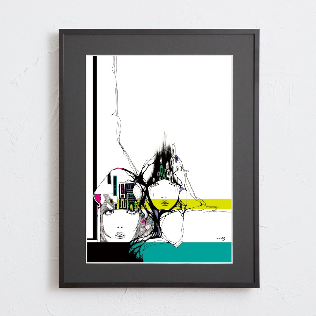 José Ortega / アートポスター 線画で描く人物の印象的なデジタルアートポスター「Speculation