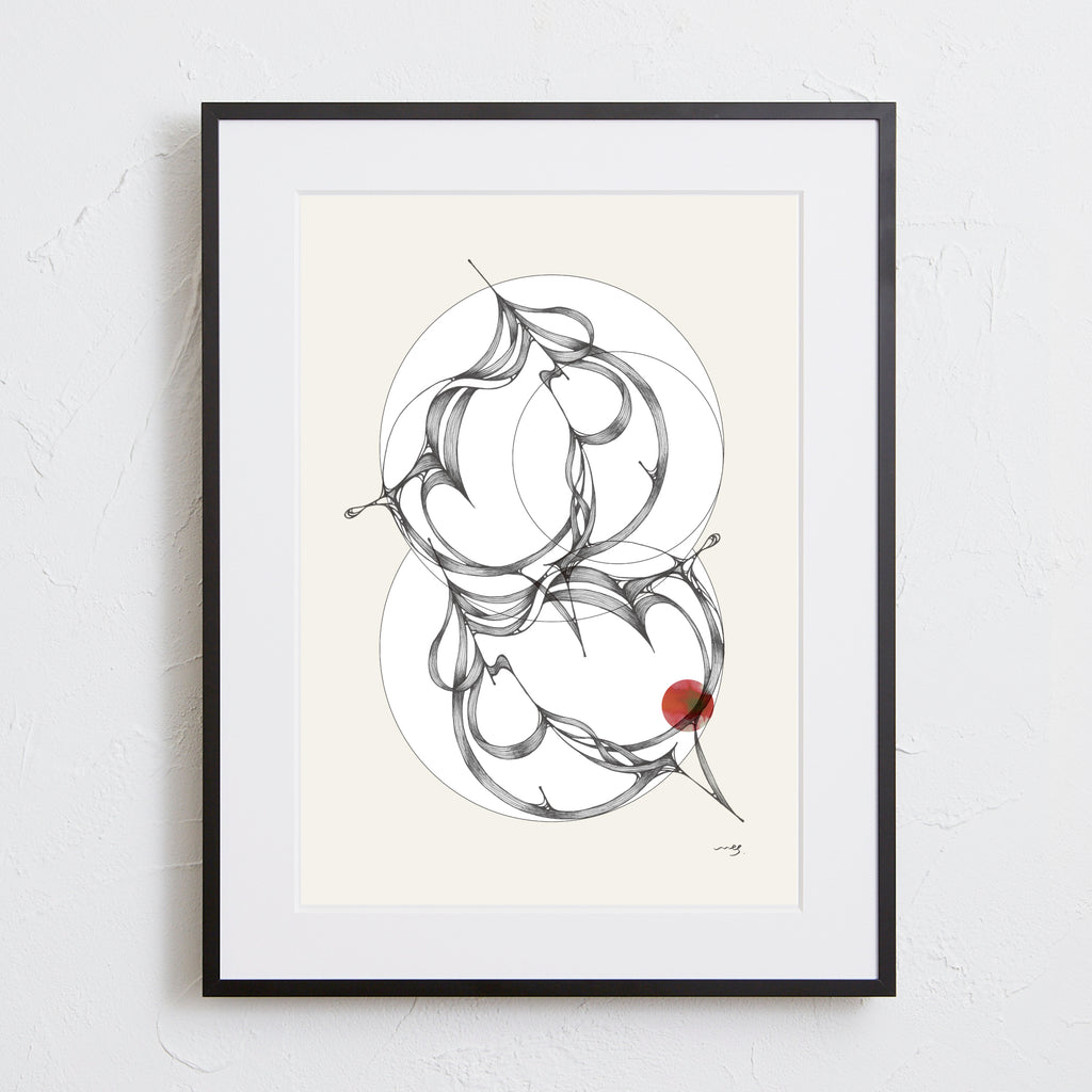 抽象的な線画アート作品 megmimiura-artposter-007-