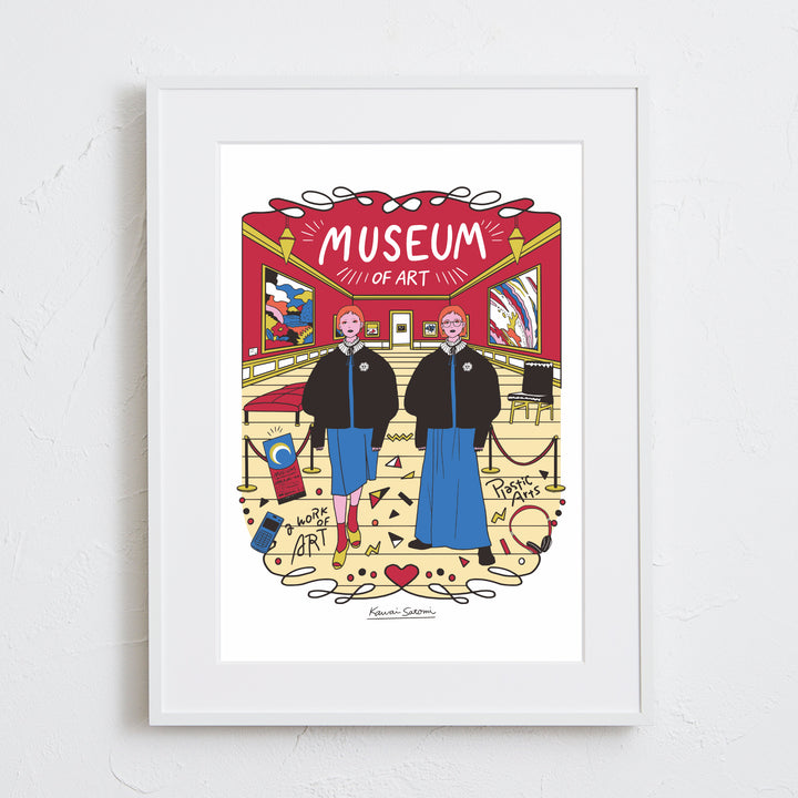 美術館をモチーフにファッション性の高いレトロな雰囲気のアート