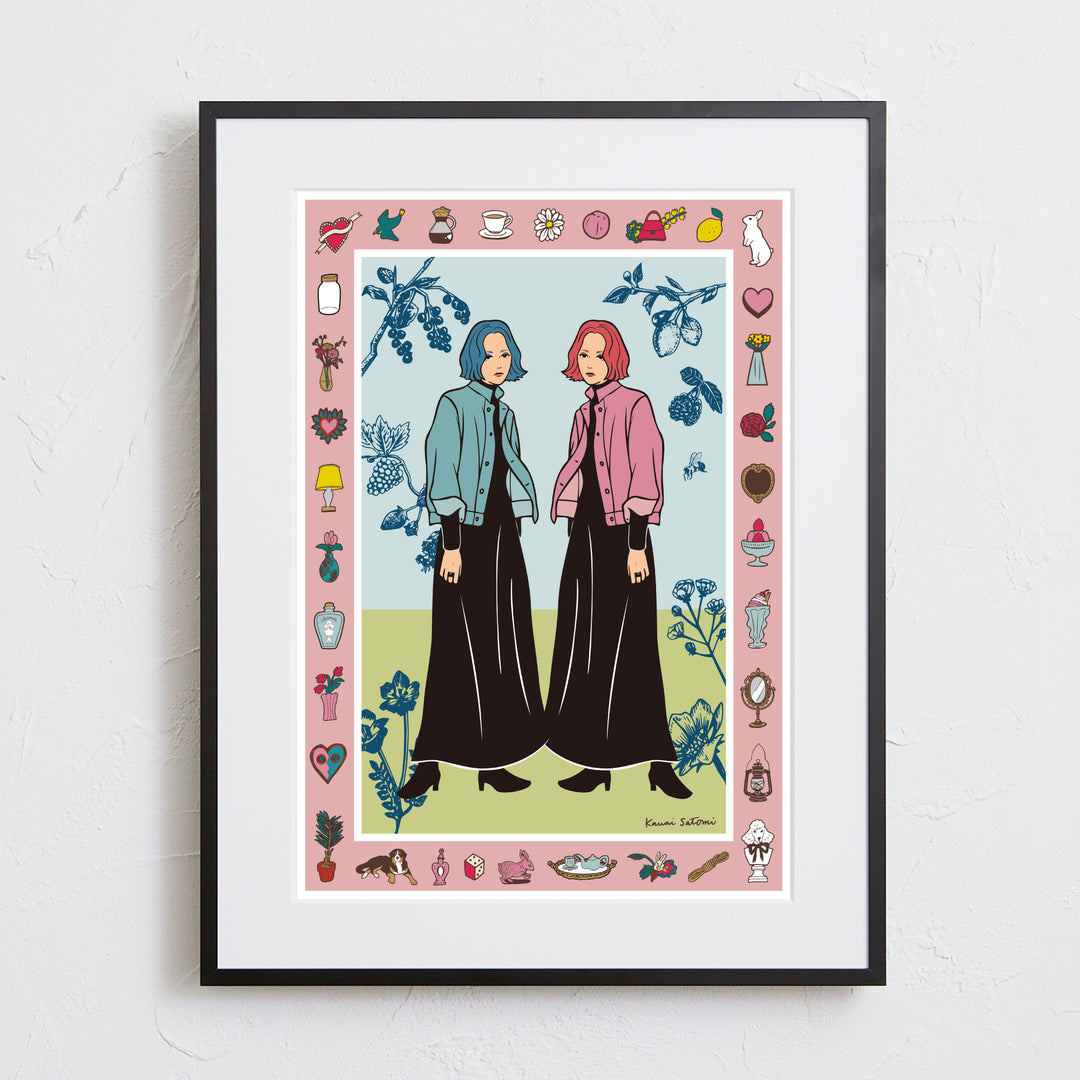 ポップでキュートなアイコンに囲まれたアートポスター『FRAME