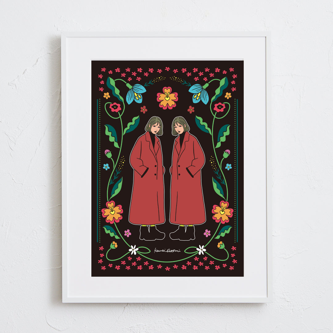 花柄模様とモード感が魅力のアートポスター『OHANA』｜レトロポップ