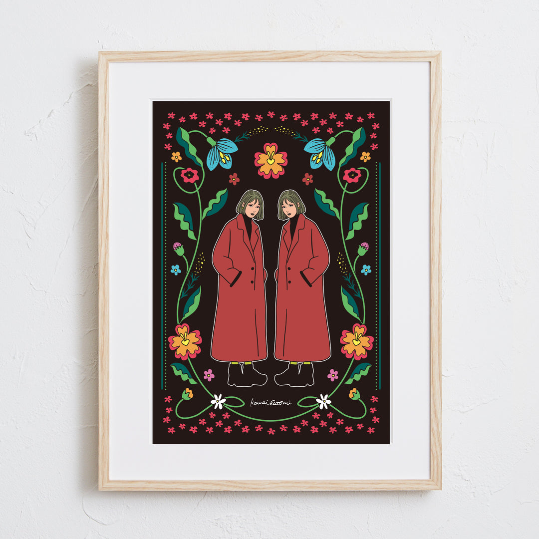 花柄模様とモード感が魅力のアートポスター『OHANA』｜レトロポップ